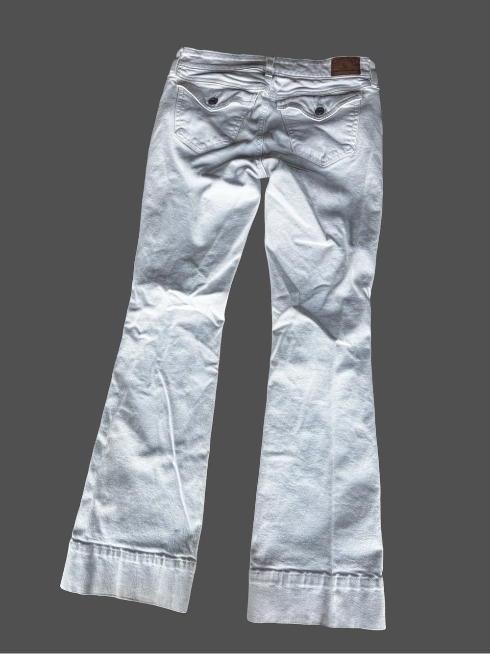 American Eagle Outfitters White Boot Cut Jeans with Button Up Back Pockets - Picture 3 of 11